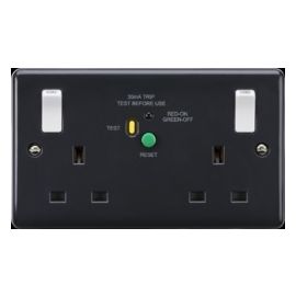 13A 2G DP RCD Switched Socket with Outboard Rockers (Type-A) [Part M compliant] PM9RCD
