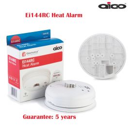Ei144RC AICO Fire HEAT Alarm Kitchen Garage Interconnect Mains 9v Battery Power