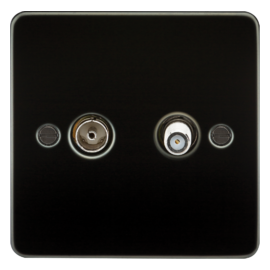 Knightsbridge TV and SAT TV Outlet (isolated) - Gunmetal FP0140GM