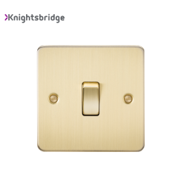 Flat Plate 10A 1G 2 Way Switch-FP2000-Knightsbridge-Brushed Brass