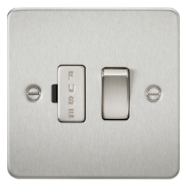 Knightsbridge Flat Plate 13A switched fused spur unit - brushed chrome FP6300BC