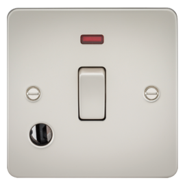 Knightsbridge 20A 1G DP Switch with Neon & Flex Outlet - Pearl FP8341FPL