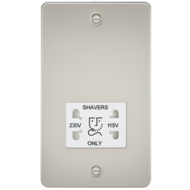 Knightsbridge 115/230V Dual Voltage Shaver Socket - Pearl with White Insert FP8900PLW