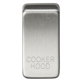 Switch cover "marked COOKER HOOD"-GDCOOK-Knightsbridge-Brushed chrome