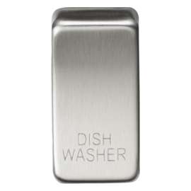 Switch cover "marked DISHWASHER"-GDDISH-Knightsbridge-Brushed chrome