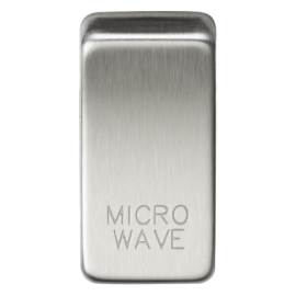 Switch cover "marked MICROWAVE"-GDMICRO-Knightsbridge-Brushed chrome