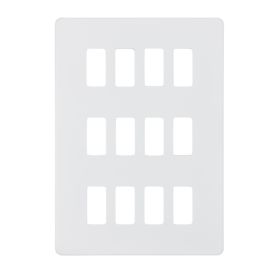 Screwless 12G grid faceplate-GDSF012-Knightsbridge-Matt  White