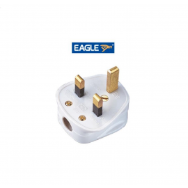 Eagle Standard 3 Pin UK Plug - WHITE 