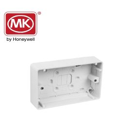 MK Logic Plus 2 Gang 30mm Pattress Back Box White - K2142WHI 