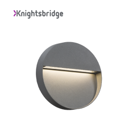 Knightsbridge 5W LED Round Wall/Guide light Grey 