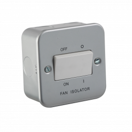Knightsbridge M1100 Metal Clad 10A Fan Isolator Switch, 230 V, Silver