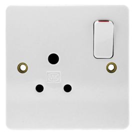 MK 5A DP Switched Single Socket Neon White K2891WHI