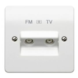 MK Twin Outlet Isolated TV/FM Diplexer White K3522WHI