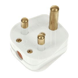 Scolmore 15A Round Pin Plug White PA167