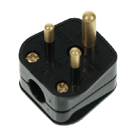 Scolmore 2A Round Pin Plug Black PA175