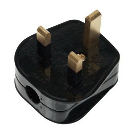 Scolmore 13A Resilient Plug Top (13A Fused) Fast Grip Black PA310