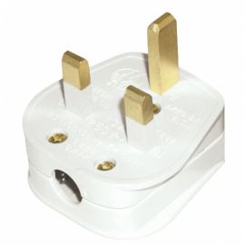 Scolmore 13A Resilient Plug Top (5A Fused) Bar Grip White PA322