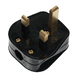 Scolmore 13A Resilient Plug Top (3A Fused) Bar Grip Black PA331