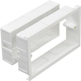 Univolt Single adjustable back box 30–50 mm twin gang white SLB 2-A WH