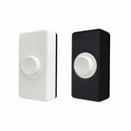 Eterna Wired Door Bell Push Button, Surface Mounted with Black or White Covers
