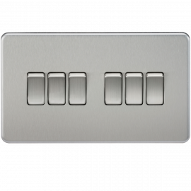 Screwless 10A 6G 2-way Switch - SF4200-Brushed chome