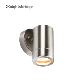 Knightsbridge Stainless Steel Lightweight Fixed Wall Light Indoor/Outdoor