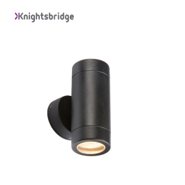 Knightsbridge Black Lightweight Up & Down Wall Light - WALL2LBK 