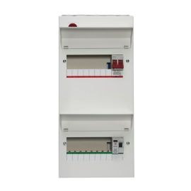 Wylex NM 16 Way (8+8) 80A 30mA Type-A RCD 100A Main Switch Split Load Duplex Consumer Unit NMDIS88L 