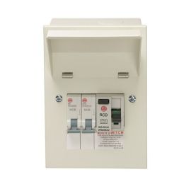 Wylex Metal Clad Garage Unit with 63A Type A RCD and 6A and 16A MCB NMRS206/63GWUA