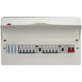 Wylex 14 Way Dual 80A Type A RCD Metal Clad Consumer Unit with SPD and 10 x MCBs WNM1773/1
