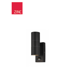 Zinc Leto Up & Down Wall Light with PIR Sensor Black 