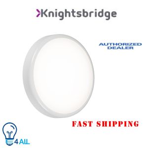 KNIGHTSBRIDGE 14W LED CCT BULKHEAD IP54 WHITE STANDARD SENSOR /& EMERGENCY